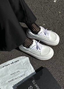 SGIRLTWTW女鞋松糕跟面包鞋 2025新款厚底增高百搭休闲小白鞋板鞋