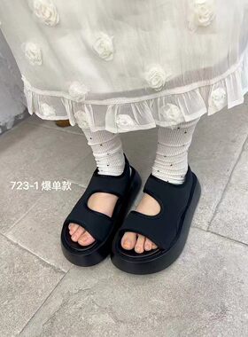 SGIRLTWTW女鞋2026年新厚底镂空高跟凉鞋 夏季休闲女生罗马凉鞋潮