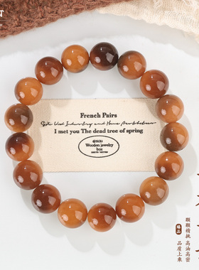 天然风化精品老料菩提珠栗子色手链女盘玩佛珠念珠手串男女款文玩