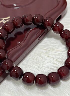 真品车厘子红菩提根手串学生版绕指柔盘玩念珠佛珠文玩菩提子手链