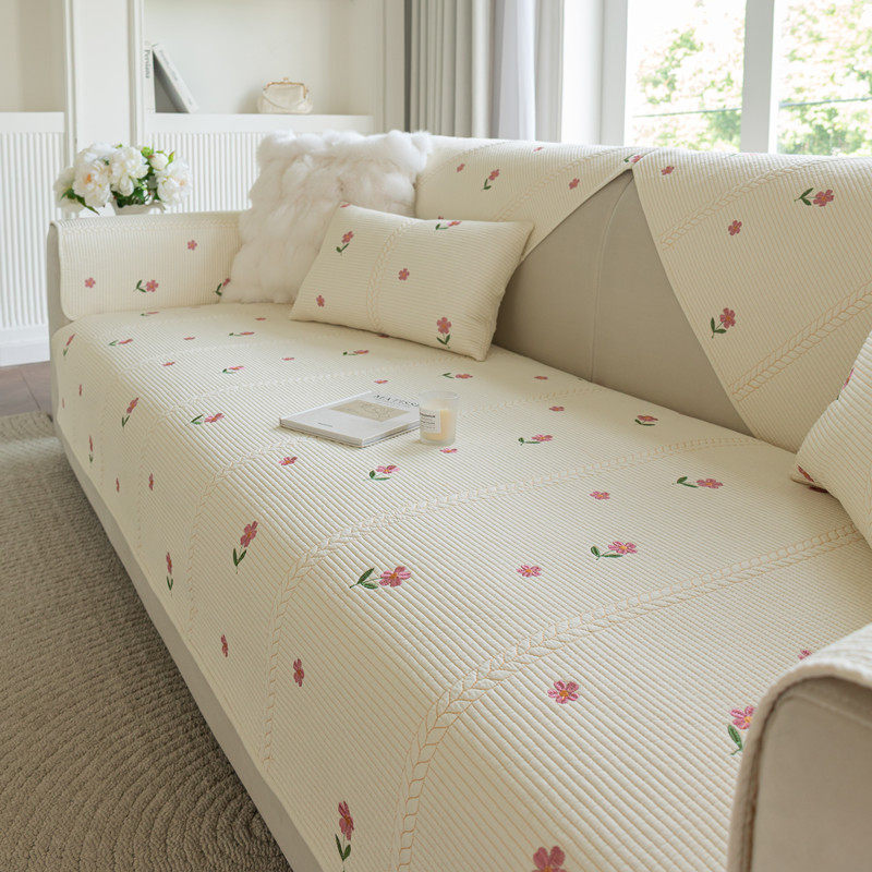 田园风纯棉沙发垫四季通用全棉防滑夹棉三人位直排坐垫子套罩巾,居家布艺,沙发垫,淘宝优惠券,粉丝福利购,淘宝优惠卷