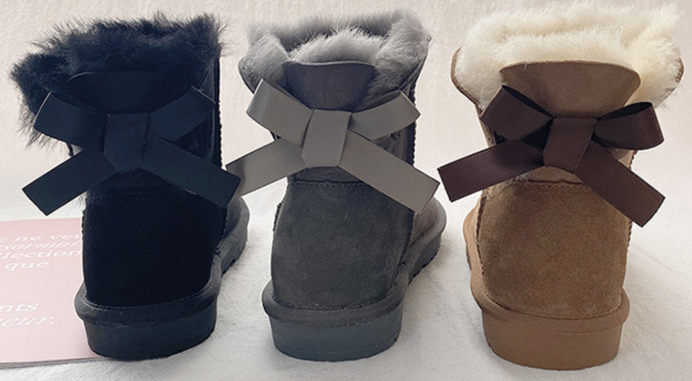 好看的羊皮羊毛雪地靴