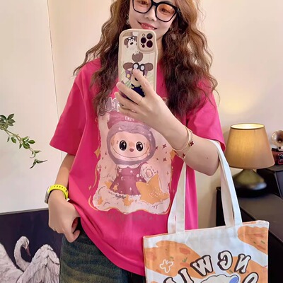 纯棉印花加厚短袖T恤卡通显瘦秋