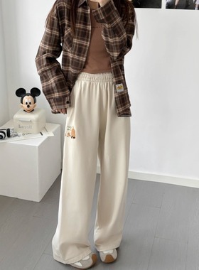 歆和纸袋09060生生不息纯棉毛圈刺绣宽松直筒长裤休闲裤卫裤春秋