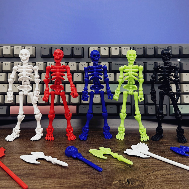骷髅骨节拼装人偶关节可动立体模型摆件整蛊玩具益智拼装积木人