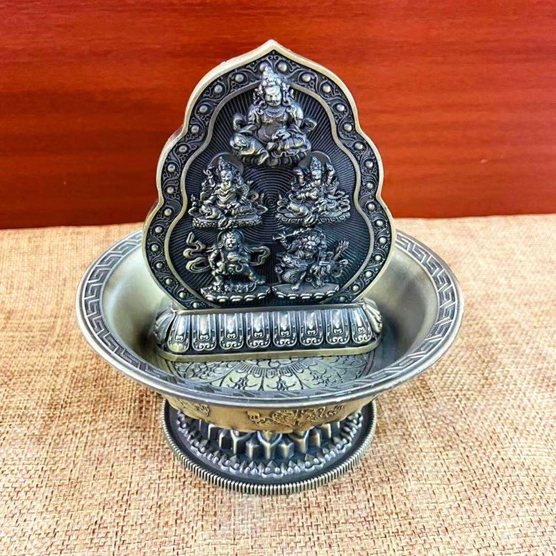 水财神五路财神佛前水供盘招财佛像桌面摆件五姓财神藏巴拉财神爷