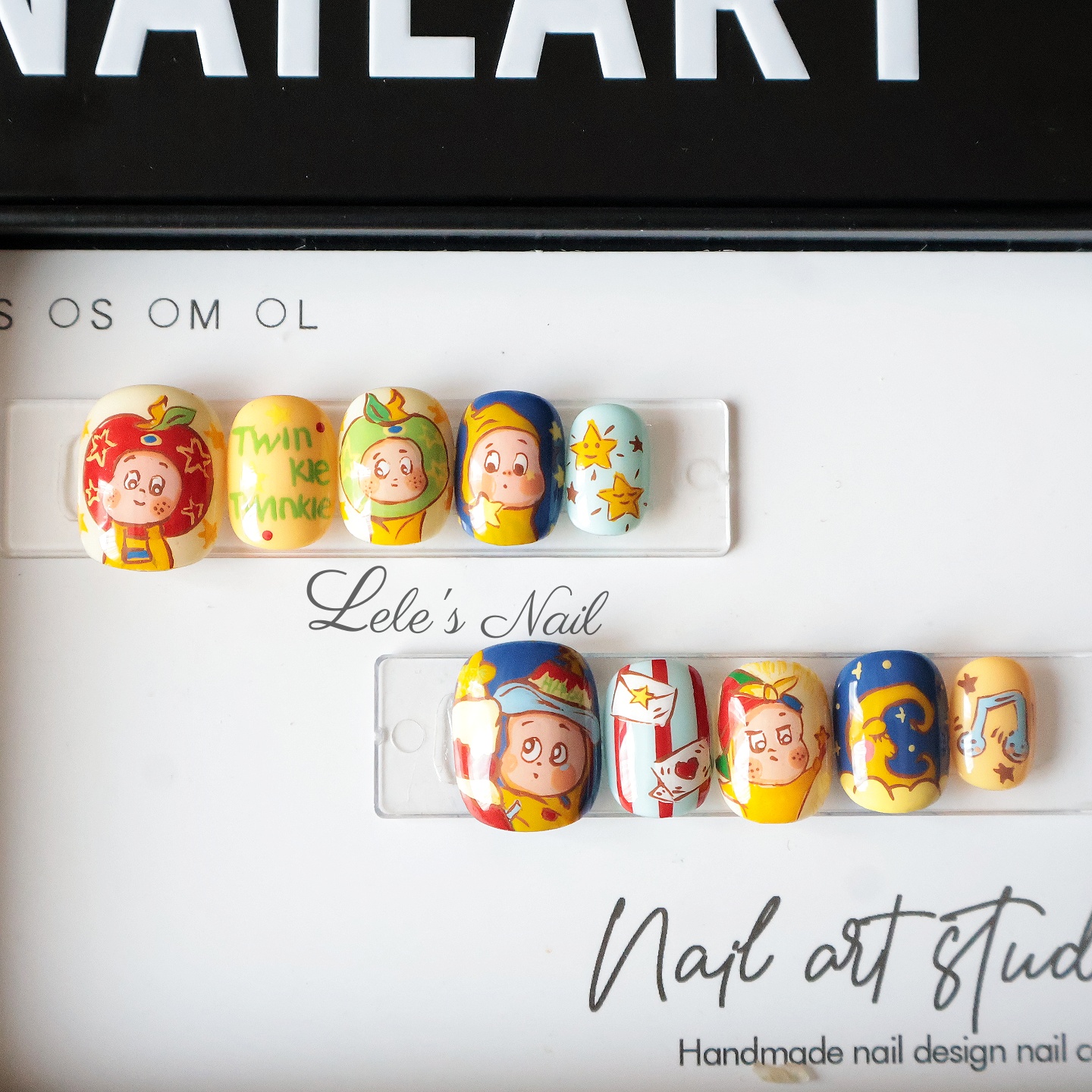 星星人可爱卡通日常手绘穿戴甲