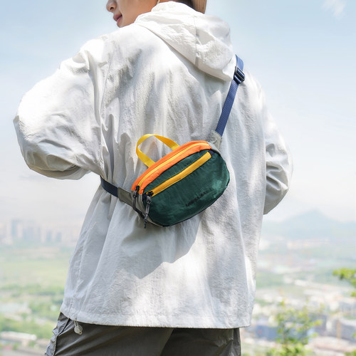 多巴胺拼色轻便户外斜挎手机包