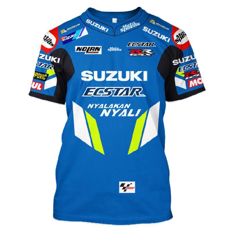 新款MOTO GP赛车T恤男短袖圆领网眼透气速干摩托车骑行机车车队服