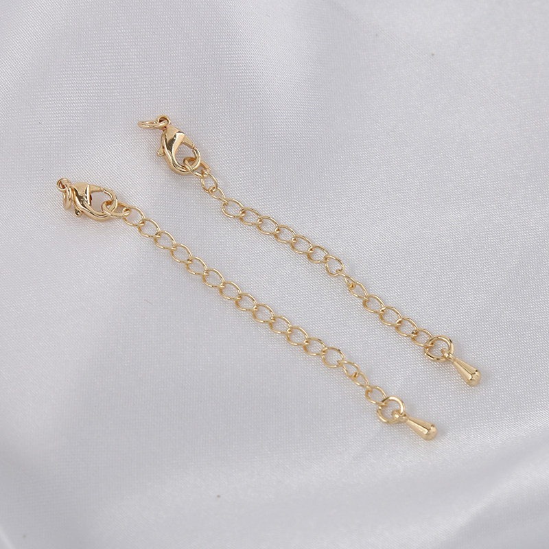 14K EXTENSION CHAIN EXTENDED CHAIN BUCKLE TAIL CHAIN HANDMADE DIY JEWELRY MATERIAL HANDMADE JEWELRY BRACELET NECKLACE ADJUSTMENT CHAIN