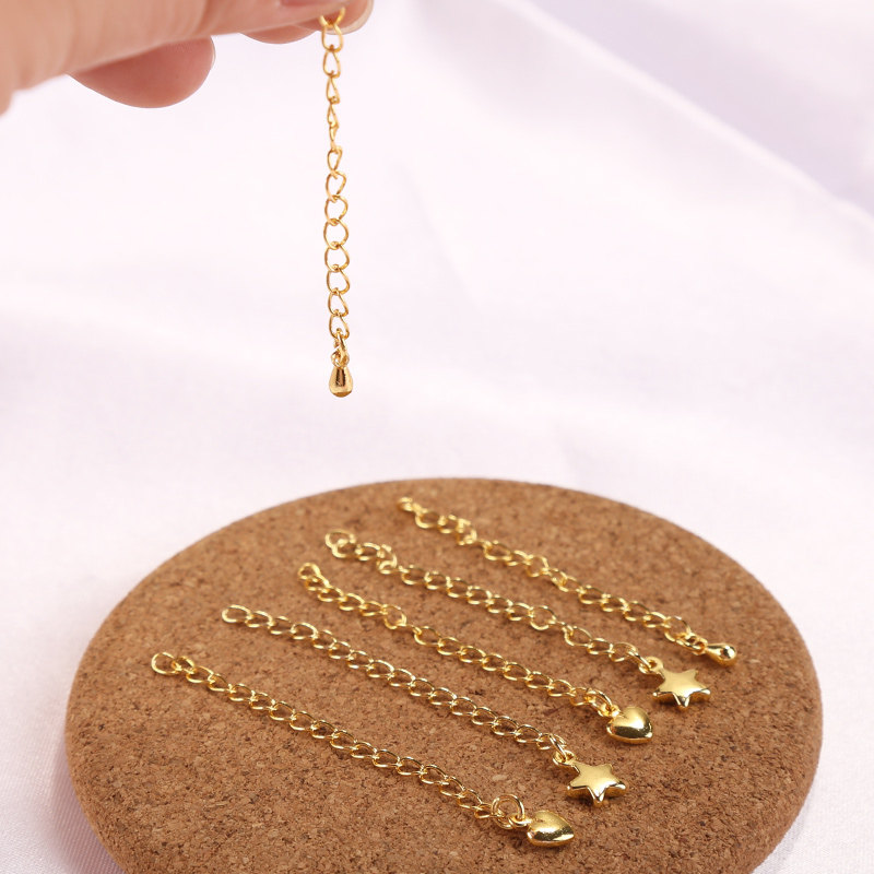 18K GOLD-FILLED EXTENSION CHAIN GOLD DIY HANDMADE PEARL BRACELET NECKLACE EXTENSION CHAIN EXTENSION CHAIN ACCESSORIES ADJUSTMENT EXTENSION CHAIN