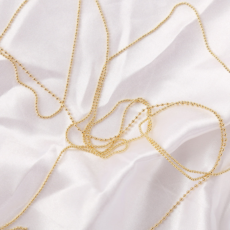 14K PACKED GOLD BEAN CHAIN GOLD BEAD CHAIN BRACELET NECKLACE ACCESSORIES SEMI-FINISHED LOOSE BEAD CHAIN JEWELRY DIY MATERIALS