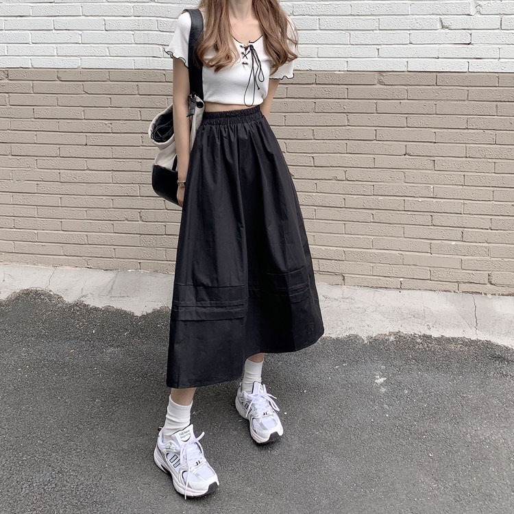 Real price ~ New Korean design half length skirt with high waist and slim waist