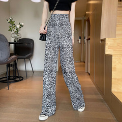 Real price ~ NEW Loose thin elastic waist pleated casual pants straight leg pants wide leg pants floor pants women's fashion