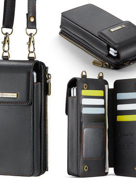 【斜跨高端挂绳皮套】适用华为MATE x2/X3/X5/X6/X7折叠屏手机壳卡包mt商务保护套钱包带多插卡男女全包防摔