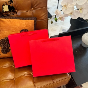 中国红纸袋手提袋白卡纸服装 纸袋定制 袋过年礼品袋礼物袋喜庆包装