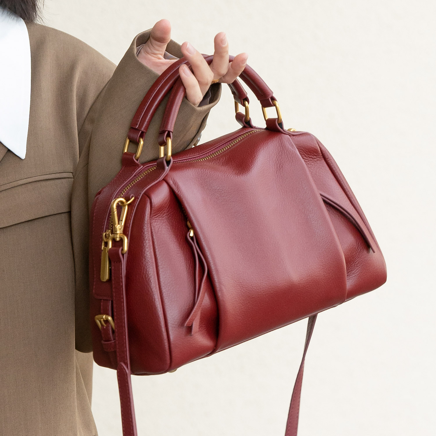 头层牛皮斜挎包真皮女包手提包