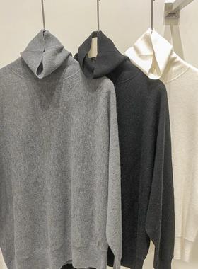 EverUnique秋冬新款女装高领斜摆精纺纯羊绒针织衫YL-077
