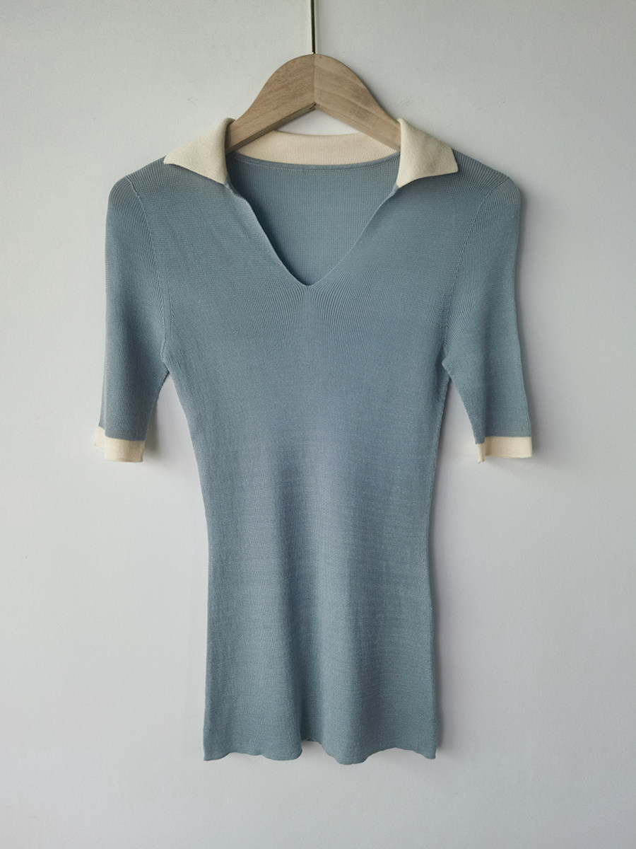 ever unique 岛精18针无缝一线成衣 光丝短袖z155