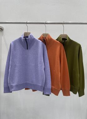 EverUnique秋冬新款拉链半高领女装纯羊毛毛衣QX-3407