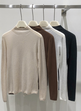 EverUnique秋冬纯羊绒岛精无缝18针一线成衣半高领针织衫LS-1004