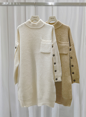 反季特价！！纯羊绒口袋毛衣裙QX-489