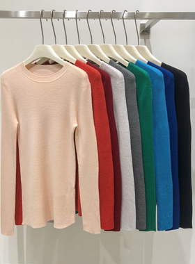 EverUnique秋冬女装岛精无缝一线成衣纯羊毛圆领针织衫SL-2527