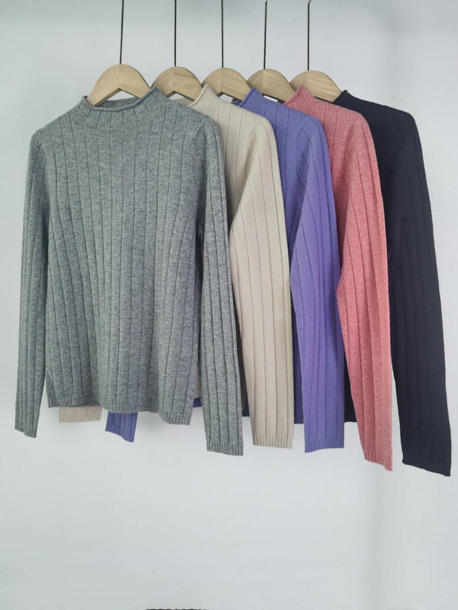 ever unique 岛精15针无缝一线成衣纯羊毛针织衫sl-2308