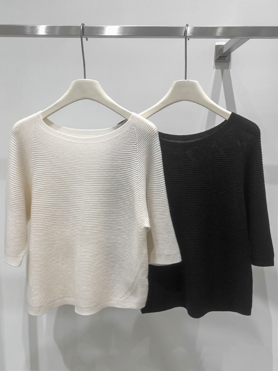 反季特价！早秋10%山羊绒90%羊毛无缝一线成衣中袖针织衫YL-2594