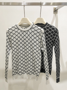 特价 女装 针织衫 2368 纯山羊绒菱格圆领修身 反季