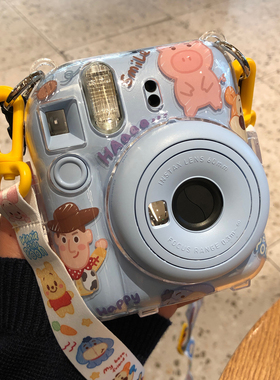 日本玩具总动员mini12拍立得保护壳mini11透明套miniSE斜挎背带