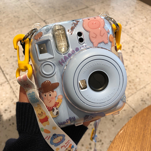 日本玩具总动员mini12拍立得保护壳mini11透明套miniSE斜挎背带