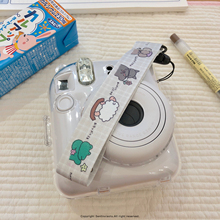 ins韩国蜡笔风富士拍立得mini12保护壳斜挎腕绳肩带透明水晶套