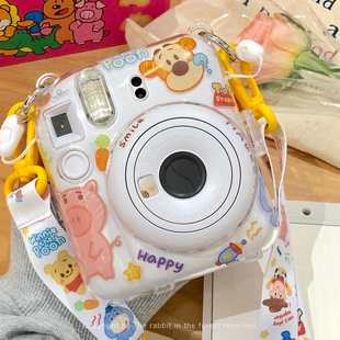 玩具总动员富士拍立得mini12保护壳可爱挂绳11/9/8/7+相机透明壳