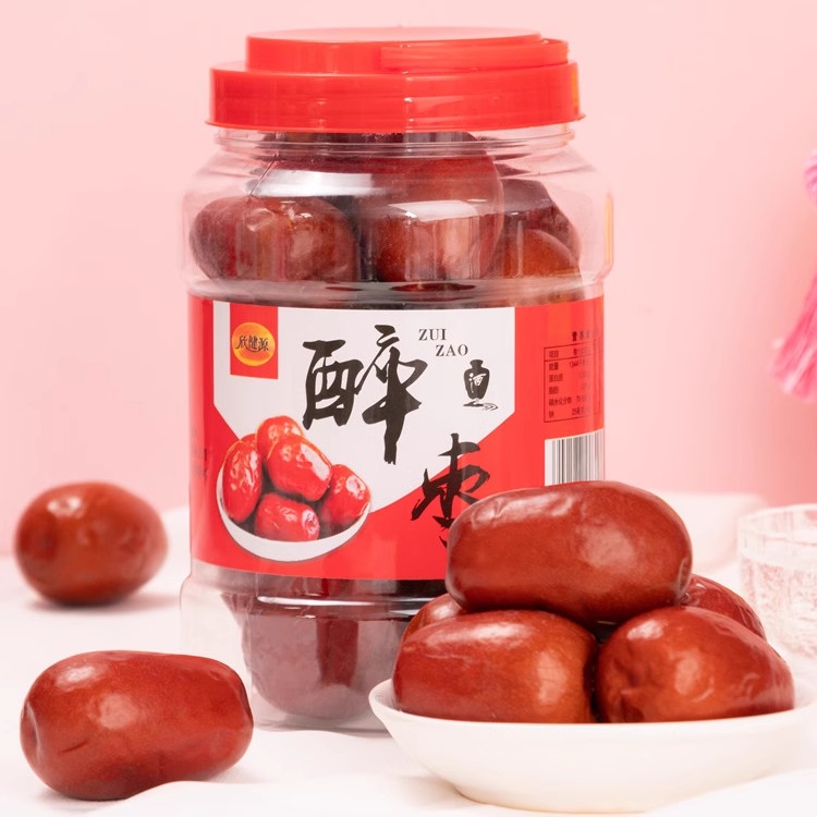 醉枣酒枣新鲜枣腌制红枣狗头枣脆枣陕北特产罐装大枣500g包邮
