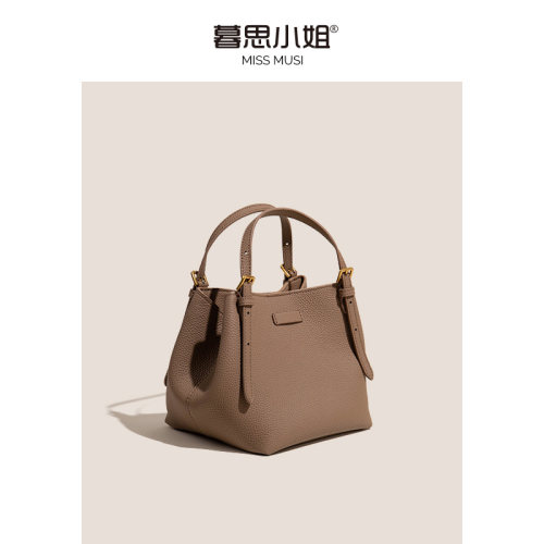 暮思小姐百搭头层牛皮手提包