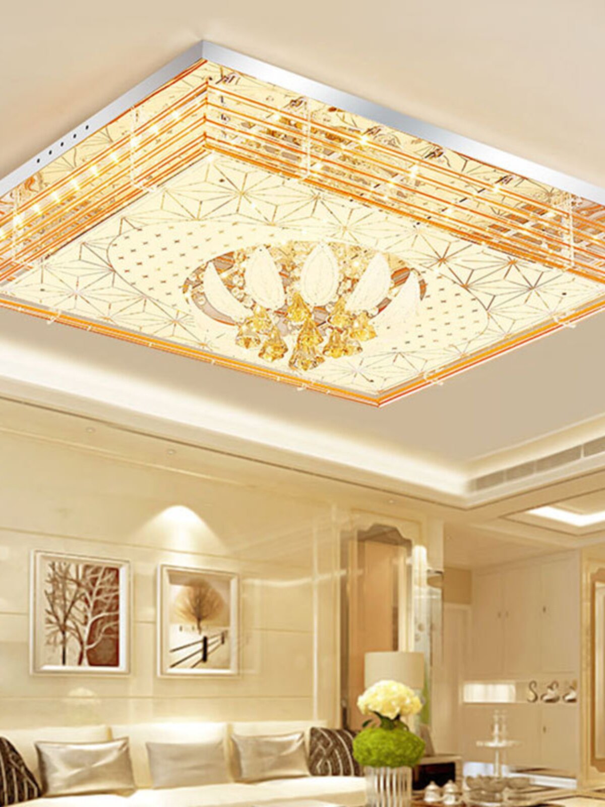 LED 천장 조명 1 미터 2 평방 유럽 스타일 램프 럭셔리 크리스탈 램프 전체 집 거실 스테인레스 스틸 섀시 램프 직접 판매