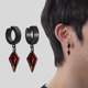 无耳洞红色锆石耳夹耳环男士 风筝石菱形耳坠秦彻耳饰女暗黑哥特风