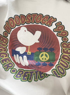 挺哏儿商店T恤WOODSTOCK 伍德斯多克音乐节男女短袖圆领摇滚短袖