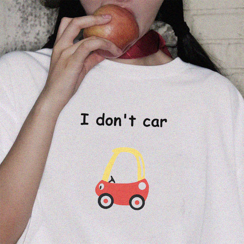 挺哏儿商店T恤  i don't car who cares 宋佳好东西电影短袖重磅