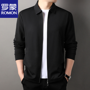 重磅350克 新款 罗蒙男士 2025春季 纯色翻领外套 无痕磨毛夹克衫