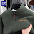 休闲亲肤加绒加厚保暖立领外套上衣男 夹克秋冬款 罗蒙2025新款 男士