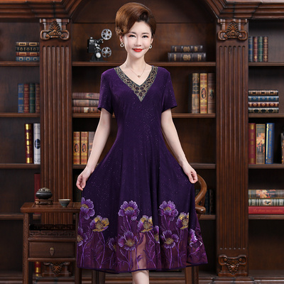 2021夏季女装优雅时尚紫色礼服裙