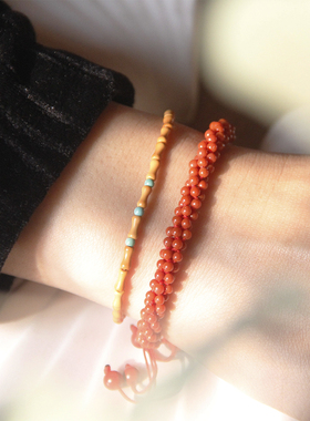 绿松石本命年红绳朱砂原创设计