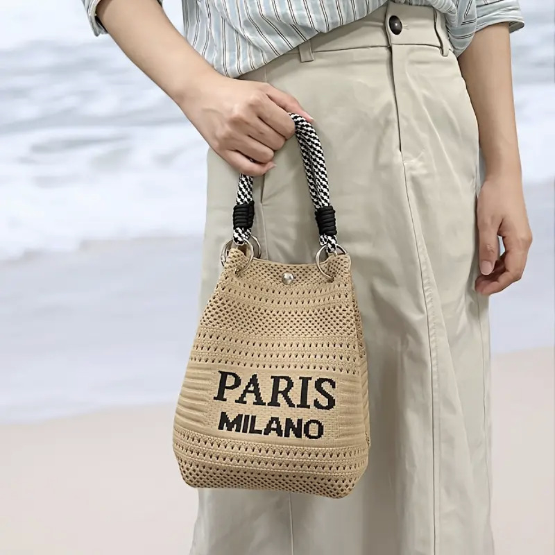 小众设计编织手提包便携托特包女