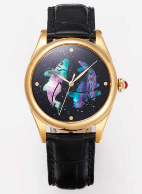 HUASUO华梭大漆螺钿工艺锦鲤手表男款SW200机械机芯新中式国风