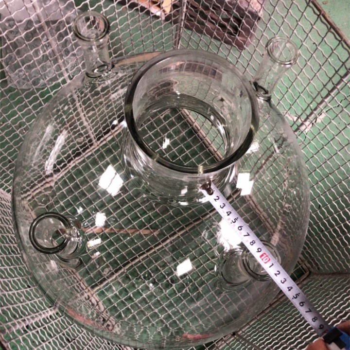 定制玻璃球形收集瓶接收瓶20L50L扩口法兰化工管道口图反应瓶