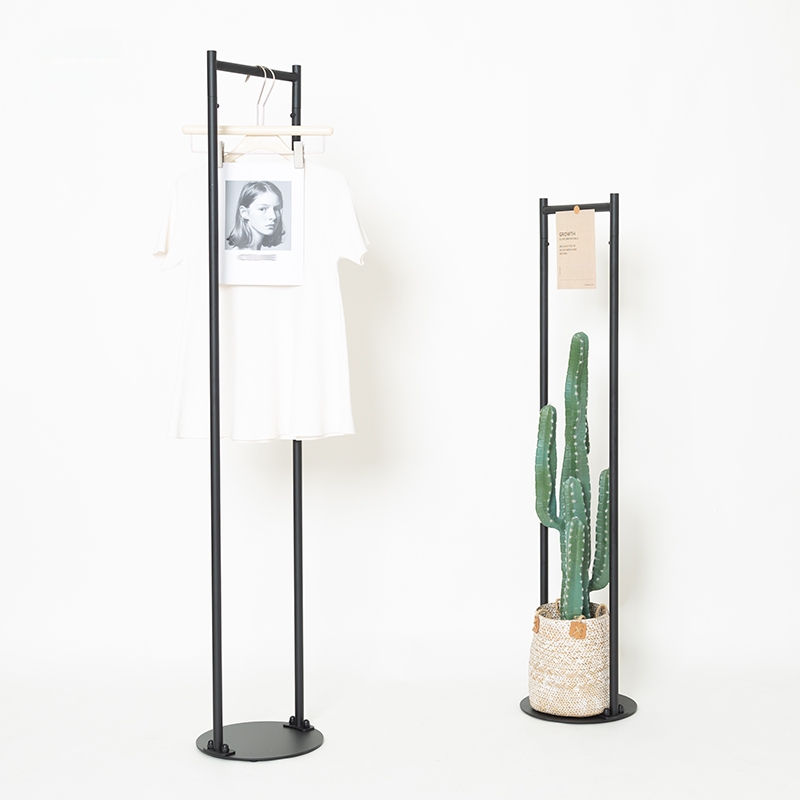服装店展示架铁艺服装架正挂架货架窄缝挂衣架陈列侧挂落地式衣架