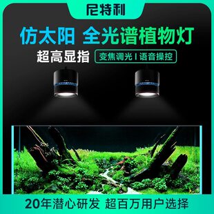 尼特利7系水草筒灯仿太阳全光谱植物灯鱼缸照明变焦调光语音操控
