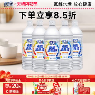 【绿伞】水垢清除液清除剂5瓶太阳能热水器电热水壶除水垢清洁剂